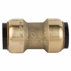 Elkhart Products Tectite 3/4 Inch Push-Fit x Push-Fit Brass Coupling with Stop Lead Free - 10155454 - General Plumbing Hardware