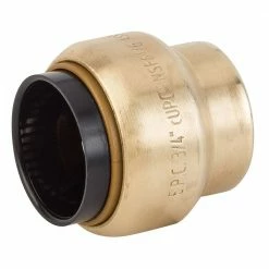 Elkhart Products Tectite 3/4 Inch Push-Fit Brass Cap Lead Free - 10155502 - General Plumbing Hardware