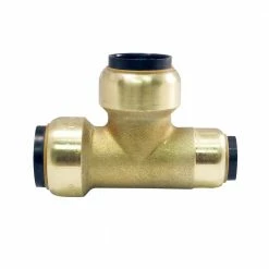 Elkhart Products Tectite 3/4 Inch x 1/2 Inch x 3/4 Inch Push-Fit x Push-Fit x Push-Fit Brass Tee Lead Free - 10155492 - General Plumbing Hardware