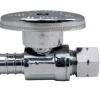 Apollo 1/2 Inch Chrome-Plated Brass PEX Barb x 3/8 Inch Compression Quarter-Turn Straight Stop Valve - APXVS1238C - Bathroom