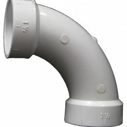 Lasco Fittings 1-1/2 Inch PVC 90 Degree Long Turn Sweep Elbow DWV FPV ELT90-112 - D304015BC - PVC Fittings