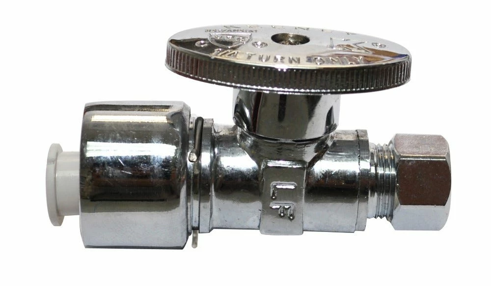 Plumb Pak Quarter Turn Straight Valve 1/2 Inch x 3/8 Inch OD - PP2068POLF - General Plumbing Hardware 4 Plumb Pak Quarter Turn Straight Valve 1/2 Inch x 3/8 Inch OD - PP2068POLF - General Plumbing Hardware - Image 2