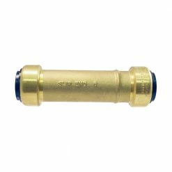 Elkhart Products Tectite 1/2 Inch Push-Fit x Push-Fit Brass Repair Coupling Lead Free - 10155514 - General Plumbing Hardware