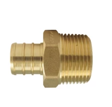 Apollo 3/4 Inch Brass PEX Barb x 3/4 Inch Male Pipe Thread Adapter - APXMA3434 - Bathroom