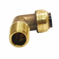 Elkhart Products Tectite 1/2 Inch Push-Fit x Male Pipe Thread Brass 90 Degree Male Elbow Lead Free - 10177351 - General Plumbing Hardware