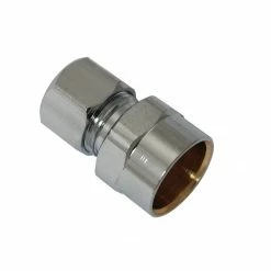 Plumb Pak Straight Connector 1/2 Inch Copper Sweat x 3/8 Inch OD - PP79PCLF - General Plumbing Hardware