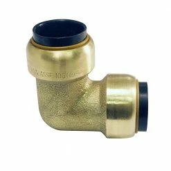 Elkhart Products Tectite 3/4 Inch Push-Fit x Push Fit Brass 90 Degree Elbow Lead Free - 10155478 - General Plumbing Hardware