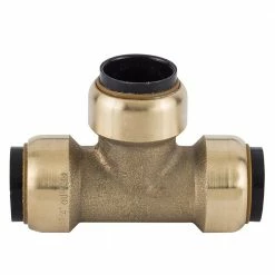 Elkhart Products Tectite 3/4 Inch Push-Fit x Push-Fit x Push-Fit Brass Tee Lead Free - 10155488 - General Plumbing Hardware