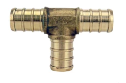 Apollo 1/2 Inch Brass PEX Barb Tee 10 Pack - APXT1210PK - Bathroom