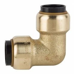 Elkhart Products Tectite 1/2 Inch Push-Fit x Push Fit Brass 90 Degree Elbow Lead Free - 10155476 - General Plumbing Hardware