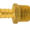 Apollo 1/2 Inch Brass PEX Barb x 1/2 Inch Male Pipe Thread Adapter - APXMA1212 - Bathroom
