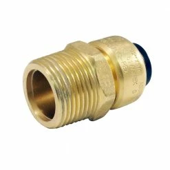 Elkhart Products Tectite 1/2 Inch x 3/4 Inch Push-Fit x Male Pipe Thread Brass Male Adapter Lead Free - 10177380 - General Plumbing Hardware