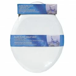 AquaPlumb Round Slow Close Toilet Seat, White CSC90W - Toilets & Toilet Seats