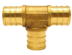 Apollo 3/4 Inch Brass PEX Barb Tee - APXT34 - Bathroom
